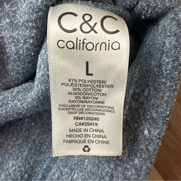 C&C California Sequined "TWINKLE TWINKLE" Fleece Sweatshirt Size Large - Picture 5 of 7
